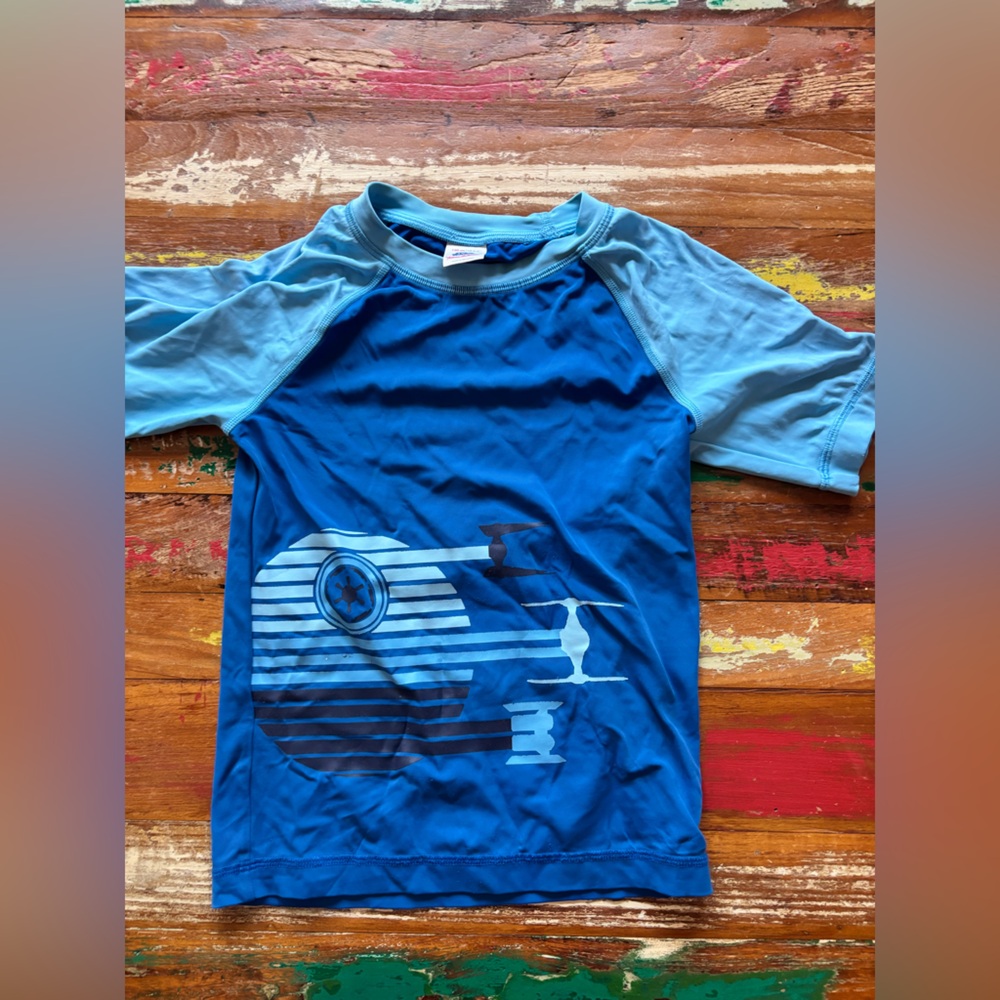 Hanna Andersson Blue Two-Tone Star Wars Swim Tee